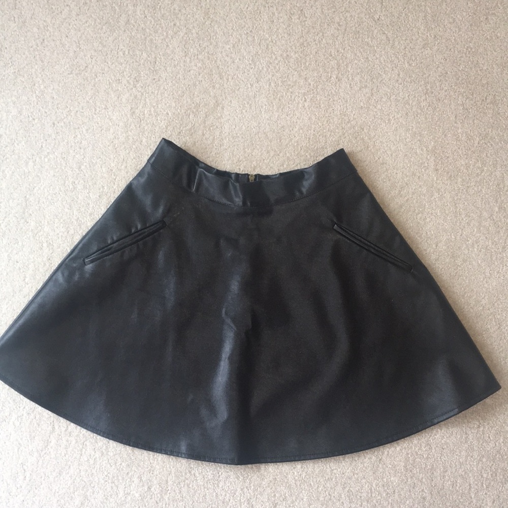 Black leather skirt